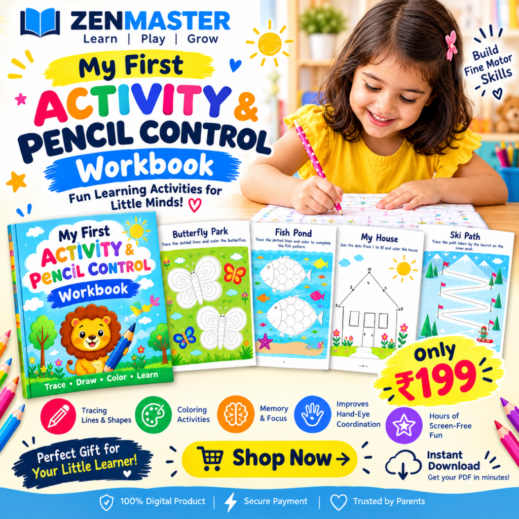 My First Activity & Pencil Control Workbook | Kids Tracing, Coloring & Learning PDF
